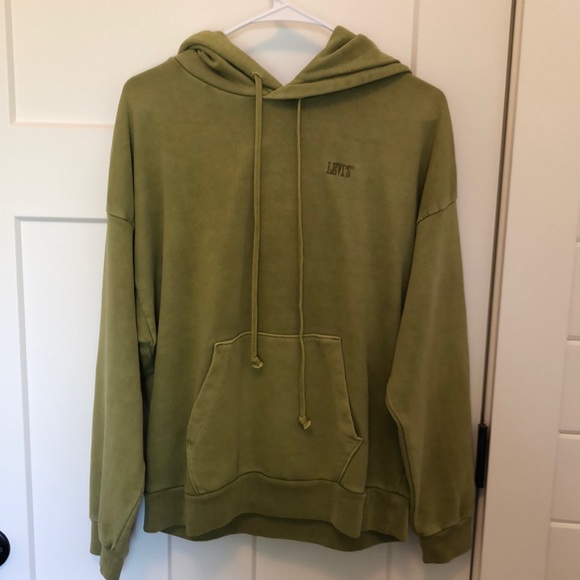 Levi’s Garment Dyed Green Hoodie Sweatshirt - Picture 1 of 4